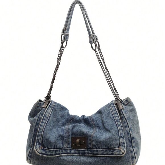 Blue Casual Women's Shoulder Minimalist Crossbody Large - Picture 9 of 10